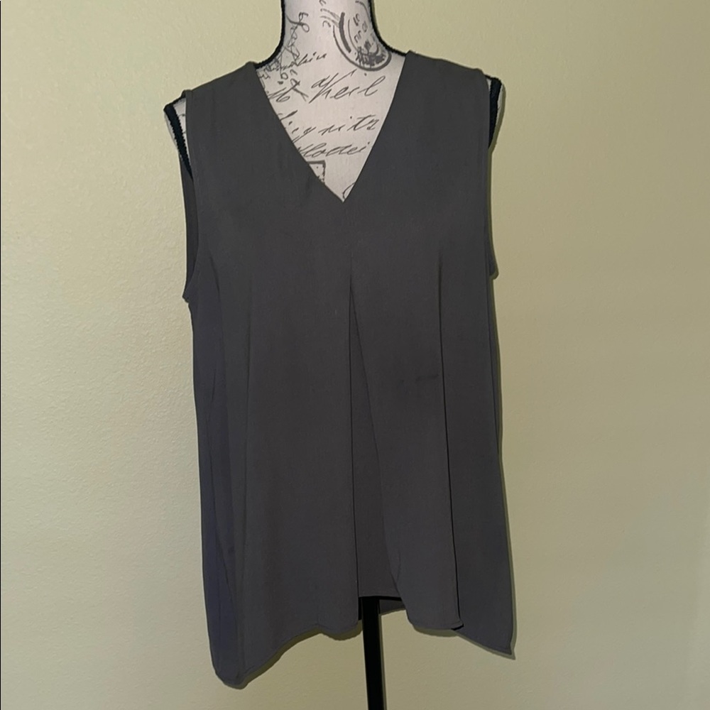 Olive Green Sleeveless Blouse – Size Large